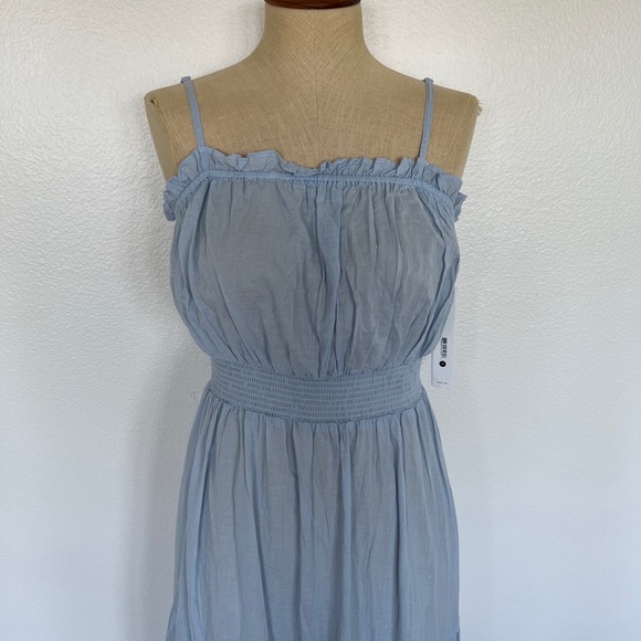 Aqua Swim Women's Cotton Tiered Dress Swim Cover-Up Blue $88 Size M - Picture 4 of 7